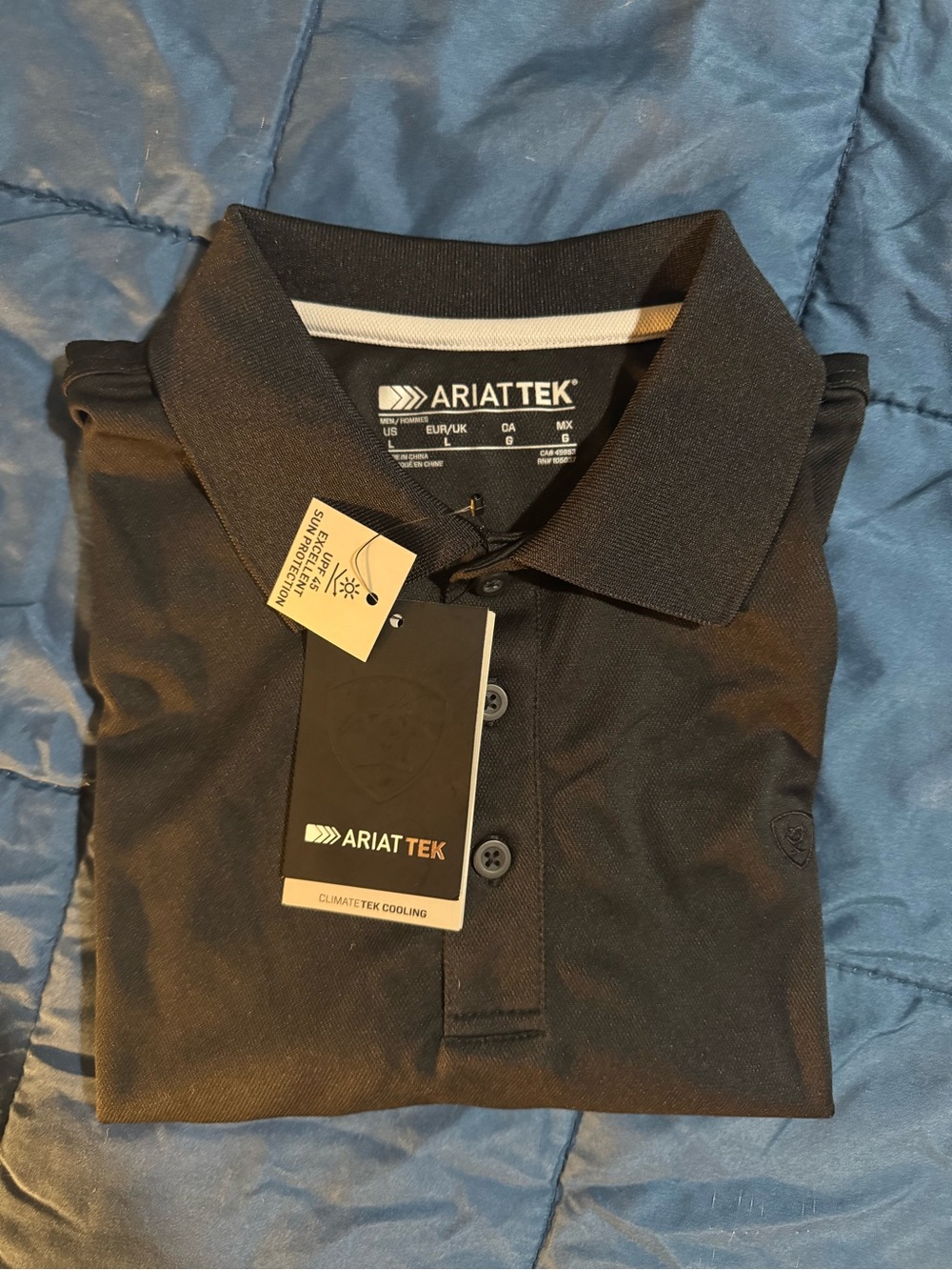Ariat Black Men's Polo with Subtle Logo